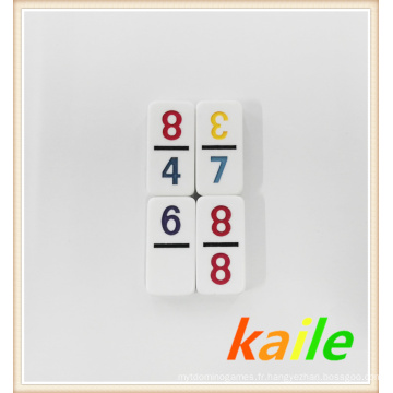 Double douze Domino thème numéro dans la boîte en cuir